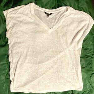 Banana Republic Womens White V Neck T Shirt Tee Size Small